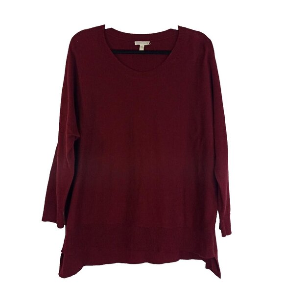 Eileen Fisher Womens Sweater Size M Pullover Dolman Sleeve Round Neck Top Red - Picture 1 of 4